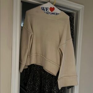 She + Sky Cream Crew Neck Sweater Cozy Knit